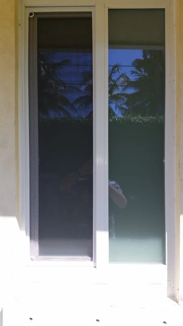 Impact windows and doors - white sliding door