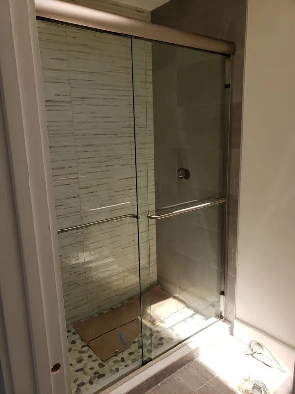 Bypass Shower Doors open
