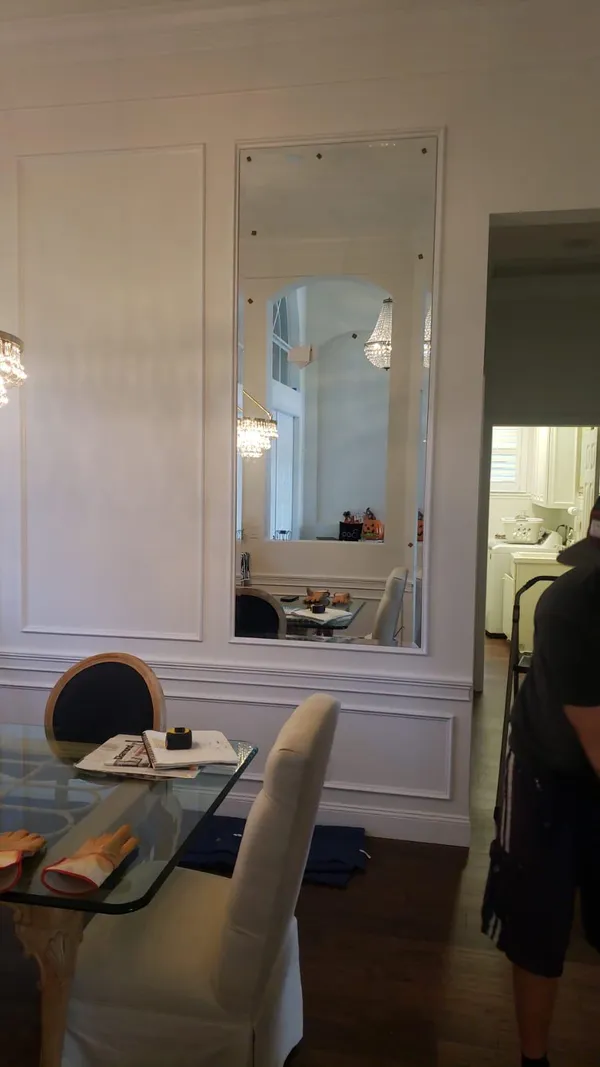 white room with custom made mirrors example