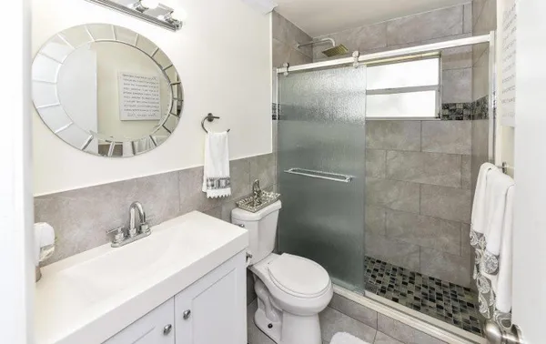 remodeled bathroom. Serenity shower doors, concept image.